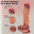 8.6in Thrusting Heating Vibrating Soft Silicone Dildo With Blue Veins