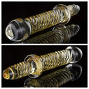 8.7in Golden Pattern Glass Dildo With Handle Sex Toy For Couples