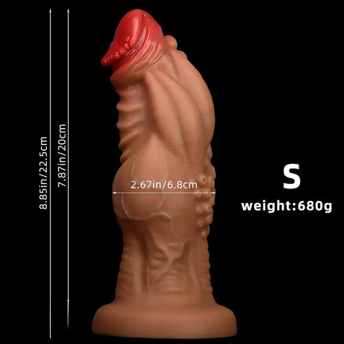 8.85in 9.64in 10.23in 11.41in 12.59in Odd-shaped Large Silicone Penis Dildo