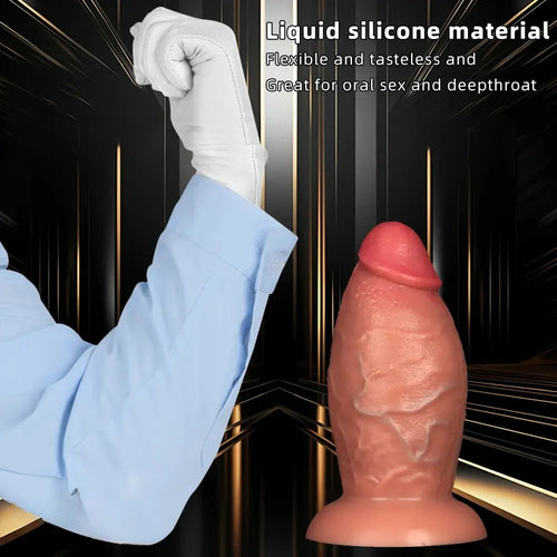 8.85in Liquid Silicone Dual Hardness Super Large Thick Penis Flexible Dildo
