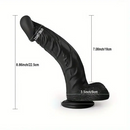 8.86in Black G-Spot Realistic Suction Cup Curved Prostate Dildo