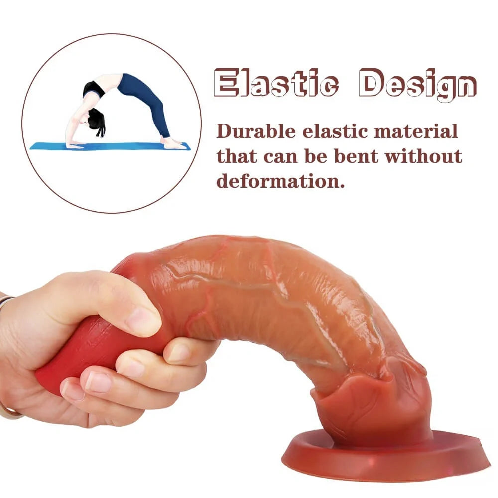 8.86in Brush Design Dildo No Eggs Sex Toy For Couples