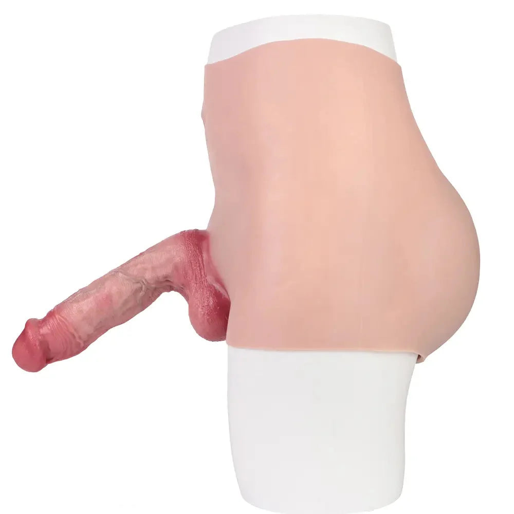 8.86in Hollow Penis Dildo Sleeve Silicone Soft Pants Thickened Mid-Range