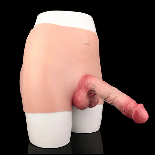 8.86in Hollow Penis Dildo Sleeve Silicone Soft Pants Thickened Mid-Range