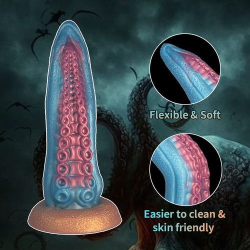 Ocean Blue Octopus Tentacle Silicone Anal Dilator Fantasy Dildo