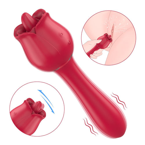 Tongue Rose & G-Sport Sex Toy Oral Licking Stimulate Masturbate Adult Toys Massager For Women