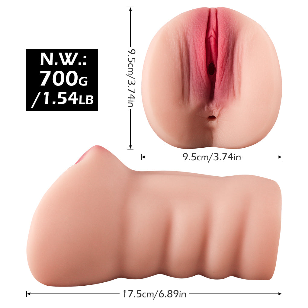 1.54Lb Asian Style 2-in-1 Vagina and Tight Anus Stroker Pocket Pussy