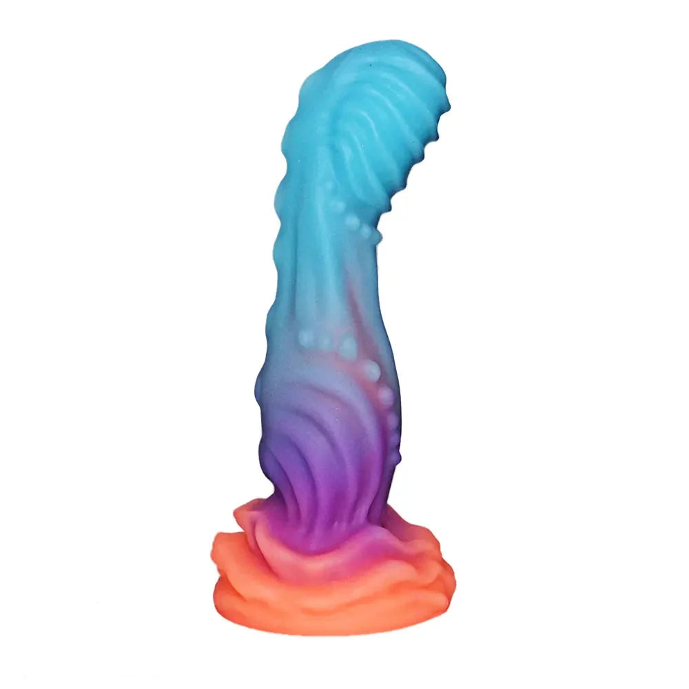 8in Luminous Fantasy Silicone Soft Big Dildo Manual Climax Bed Cock Toy