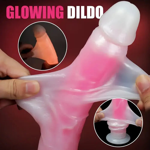 9.05in 10.23in Skin Sliding Foreskin Large Fluorescence Female Dildo