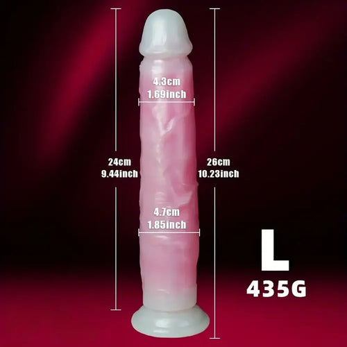 9.05in 10.23in Skin Sliding Foreskin Large Fluorescence Female Dildo