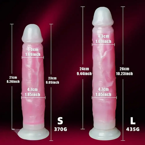 9.05in 10.23in Skin Sliding Foreskin Large Fluorescence Female Dildo