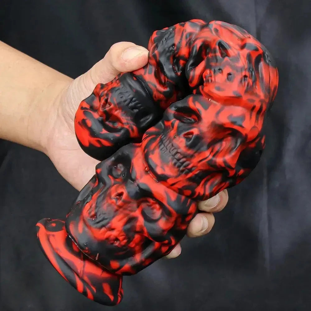 9.05in 11.41in Silicone Soft Monster Skull Big Thick Creature Dildo For Clit