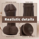9.05in 4in1 Heating Thrusting Vibrating Rotation Remote Horse Ebony Dildo