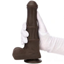 9.05in 4in1 Heating Thrusting Vibrating Rotation Remote Horse Ebony Dildo