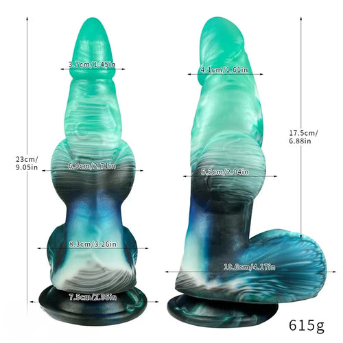 9.05in Inflatable Fantasy Monster Knot Silicone Dildo Personal Pleasure