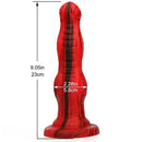 9.05in Silicone Soft Red Black Big Knot Dildo For Prostate Massage