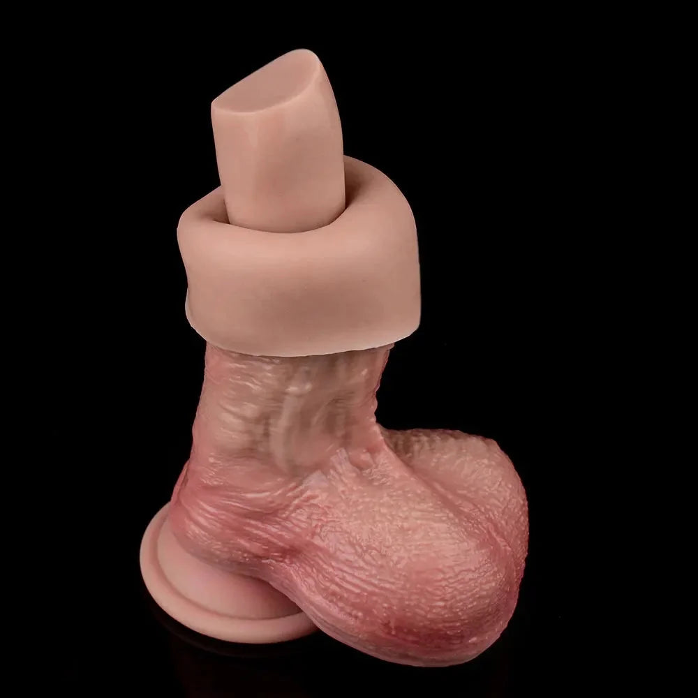 9.06in Double-layer Liquid Silicone Skin-like Soft Durable Construction Dildo