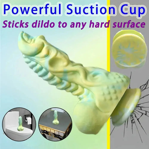 9.06in Fantasy Dragon Dildo Silicone Thick Large Anus Dildo With Suction Cup
