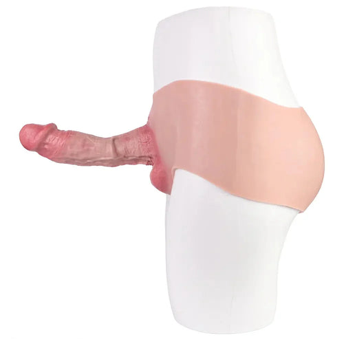 9.06in Hollow Penis Dildo Sleeve Silicone Soft Pants For Vaginal G-Spot