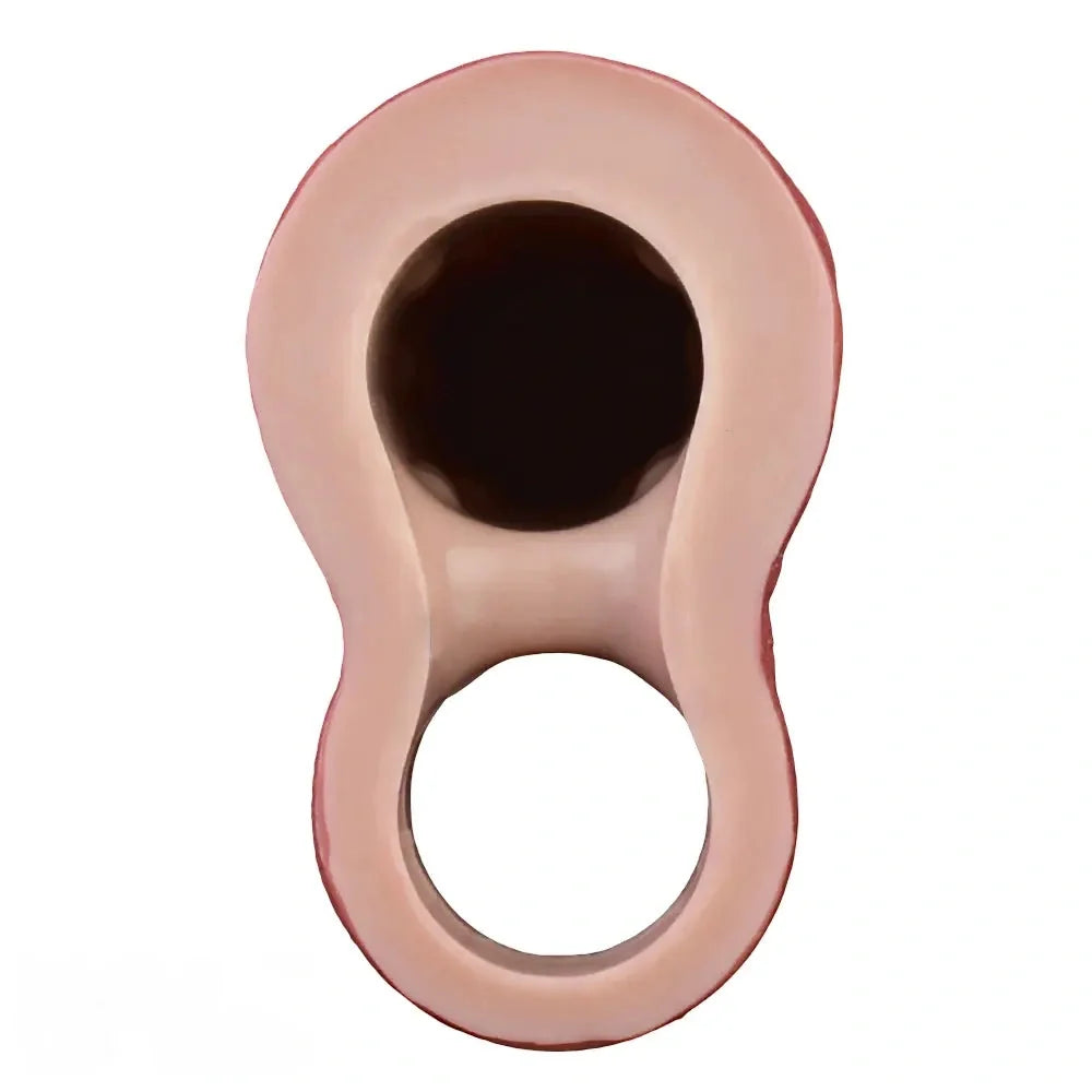 9.06in Vibrating Realistic Remote Silicone Hollow Dildo Sleeve Extender