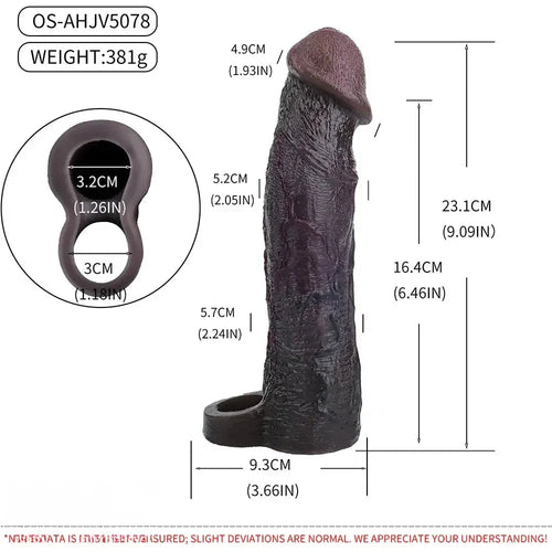 9.09in Vibrating Dildo Sleeve Reinforced Penis Cover For Men Penis Ring