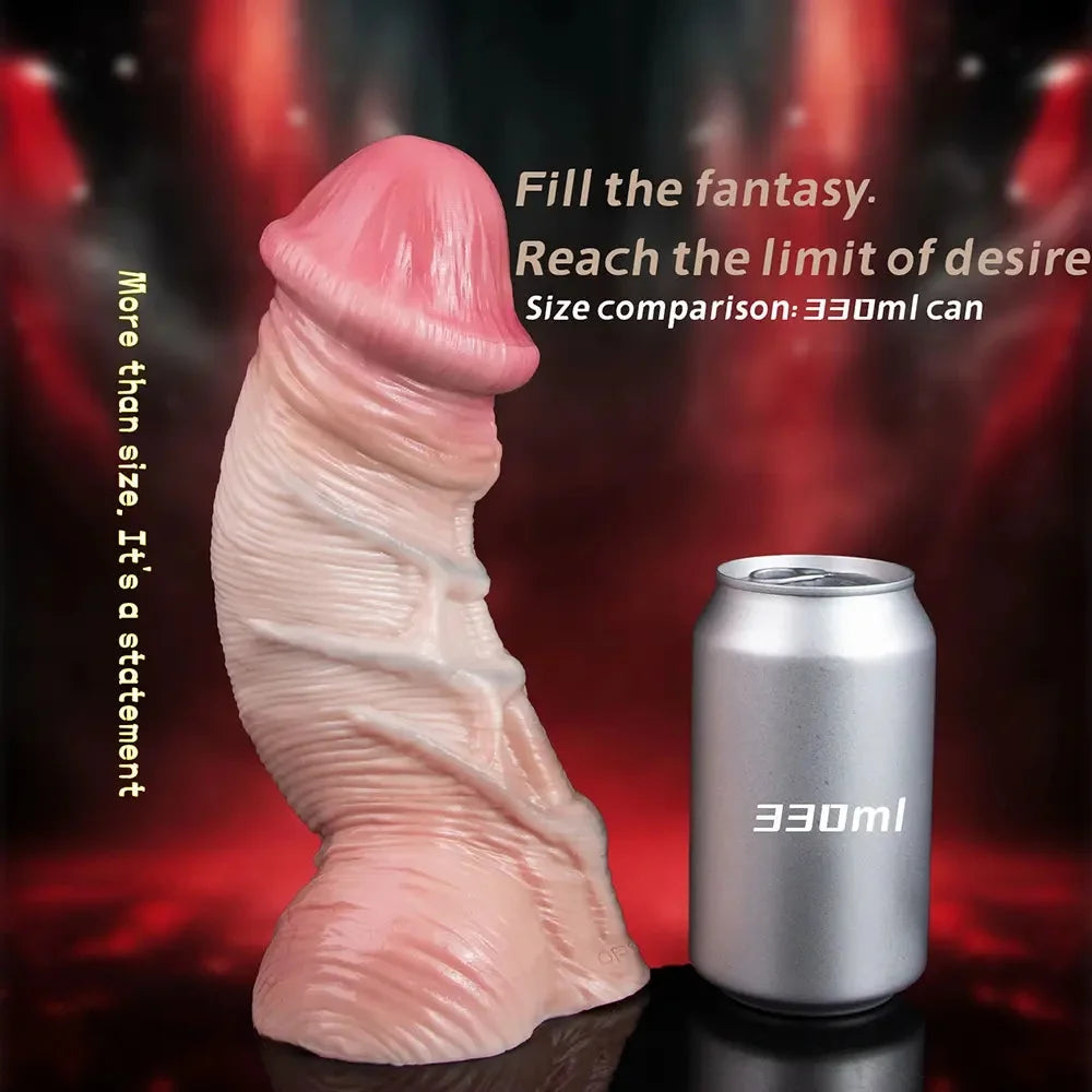 9.17in Double Layer Silicone Soft Big Dildo For Anal Training And Pleasure
