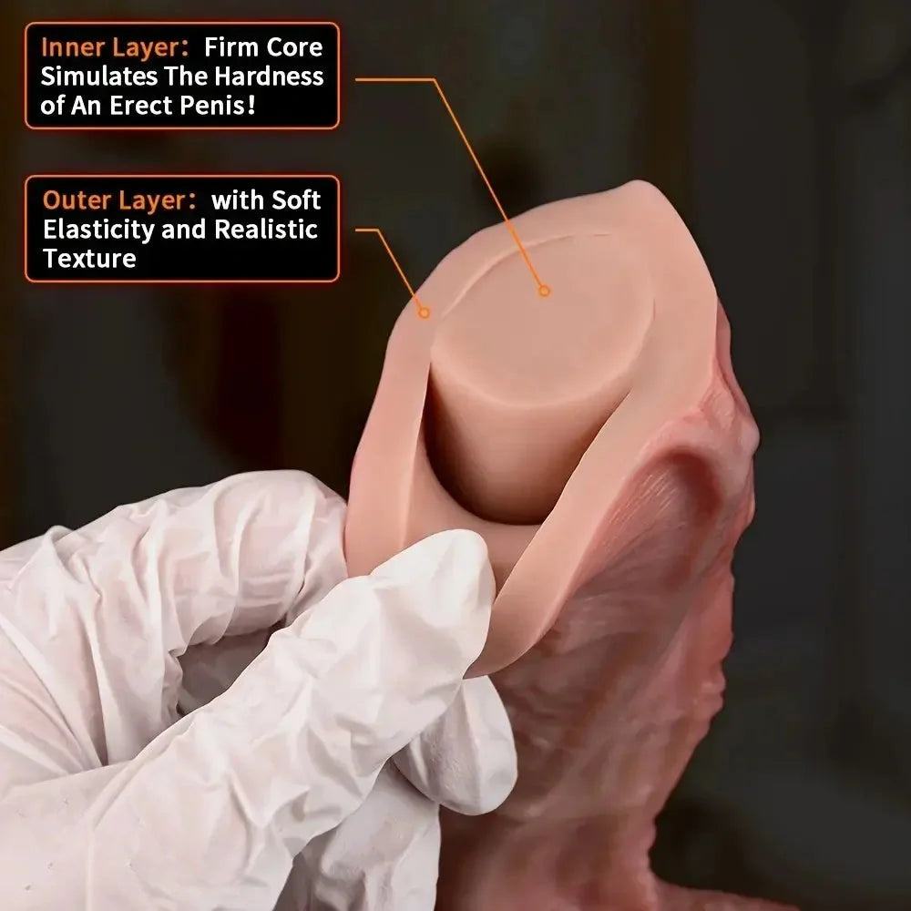 9.21in Liquid Dual Density Silicone Dildo Designed For Women Self-Play