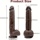9.25in Big PVC Ebony Real Dildo For Women G Spot Stimulator Toy