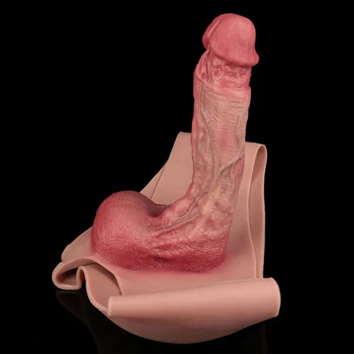 9.25in Hollow Penis Dildo Sleeve Silicone Soft Pants For Hands-Free Play