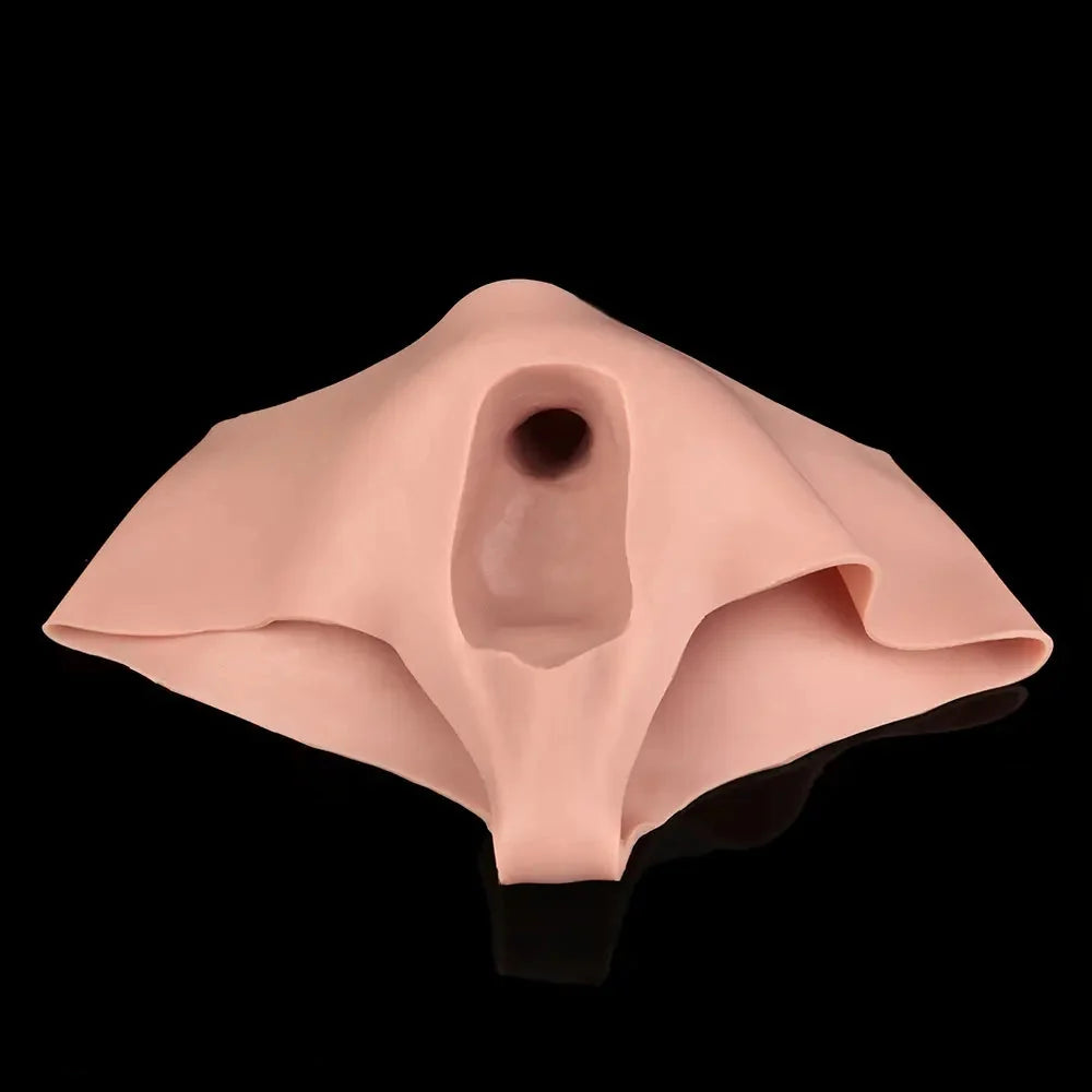 9.25in Hollow Penis Dildo Sleeve Silicone Soft Pants For Hands-Free Play