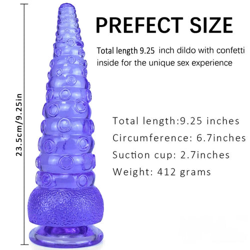 9.25in Octopus Tentacle Penis Dildo For Anal Expansion Sex Toy