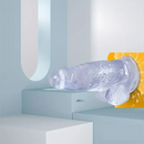9.25in Realistic Clear Rubber Dildo With Small Conical Head Adult Toy