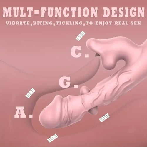 9.25in Tickling Vibrating Biting Automatic Big Silicone Soft Anal Dildo