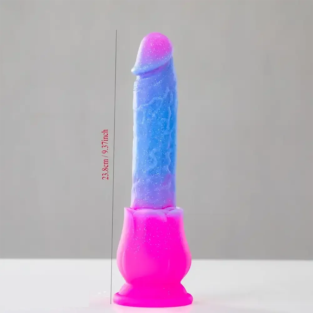 9.37in Rose Gradient Starry Sky Big Male Dildo For Stimulation Massager