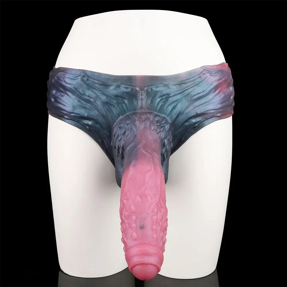 9.37in Spiked Monster Hollow Dildo Harness Pants Strap on Big Cock