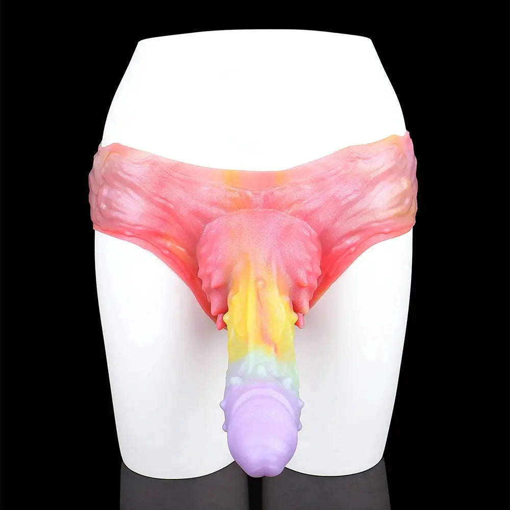 9.37in Spiked Odd Monster Strap on Dildo Silicone Soft Hollow Dildo