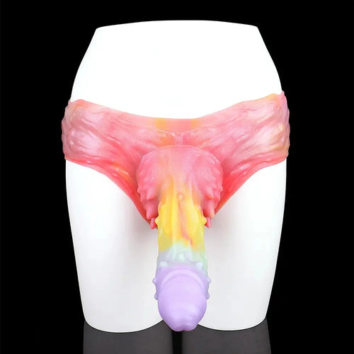 9.37in Spiked Odd Monster Strap on Dildo Silicone Soft Hollow Dildo