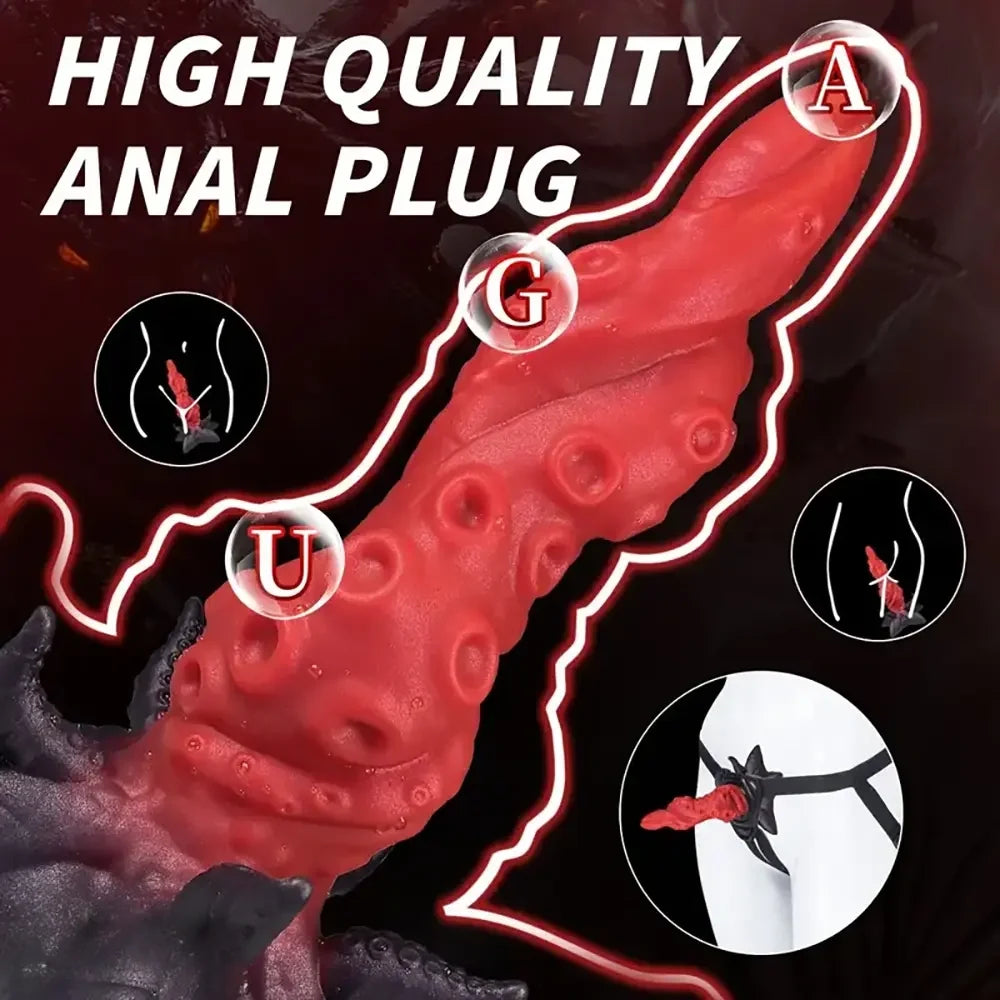 9.44in Deep Sea Tentacle Knot Silicone Large Soft Big Women Dildo