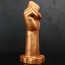 9.44in Golden Silicone Huge Thick Fist Hand Dildo For Gay Advanced Player