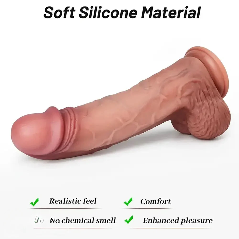 9.45in 13.78in Real Feeling Silicone Soft Adult Male Female Big Dildo