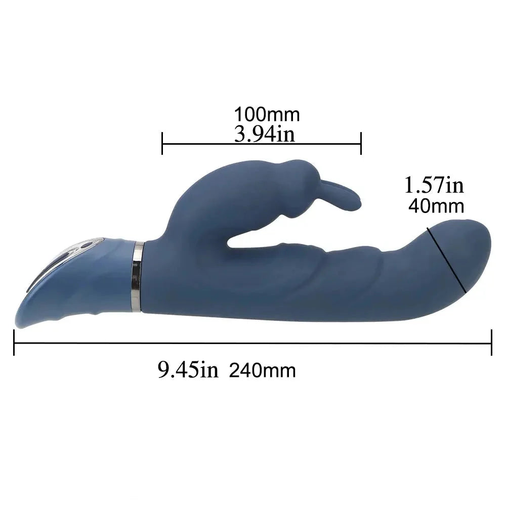 9.45in Rabbit Clitoral G Spot Dildo Vibrator Bunny Clit Stimulator
