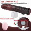 9.45in Thrusting Remote Control Vibrating Automatic Big Soft Dildo
