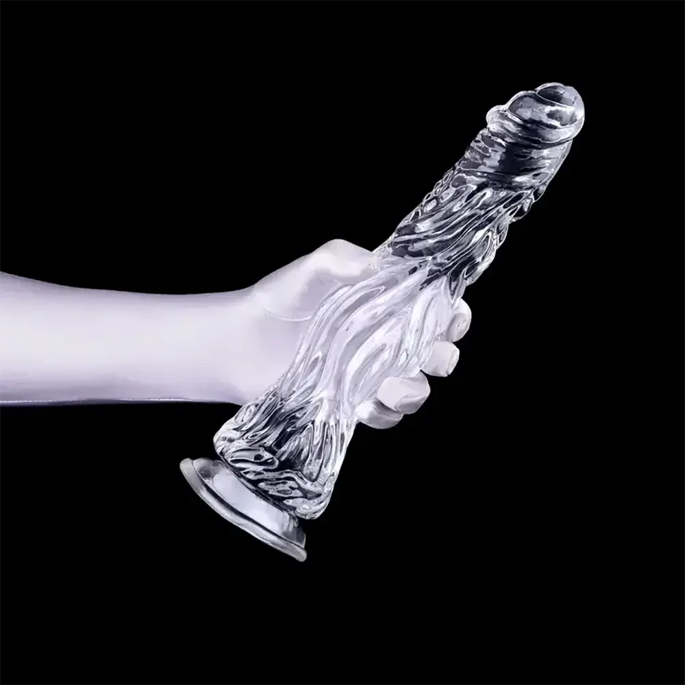 9.5in 10.7in 11.8in Clear Crystal Huge Animal Dildo For Love Sex Toy