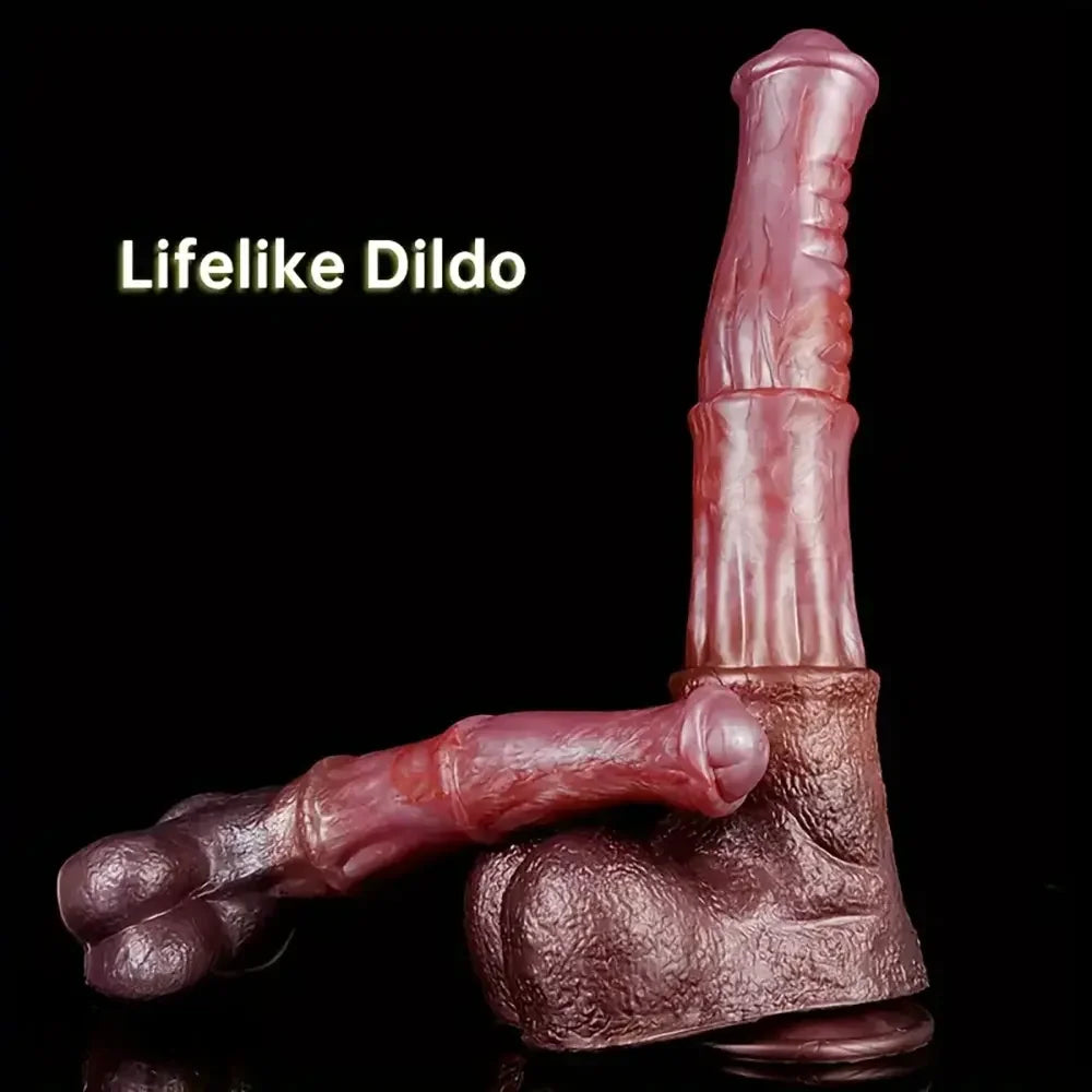 9.64in 13.77in Silicone Soft Animal Big Long Horse Cock Dildo For Men