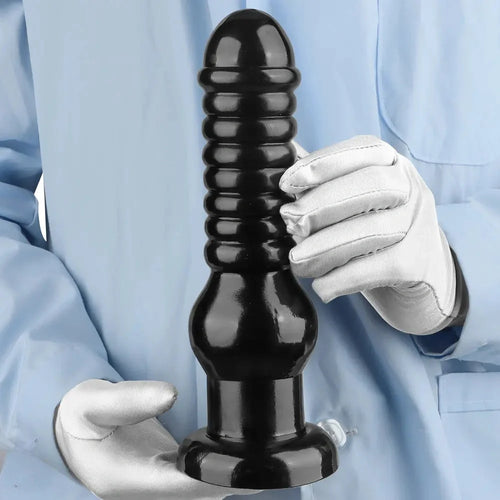 9.64in Knot Big Black Butt Plug PVC Dildo Suction Cup Knotting Dildo