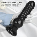 9.64in Rubber Real Big Black Dildo Butt Expander For Couples Sex