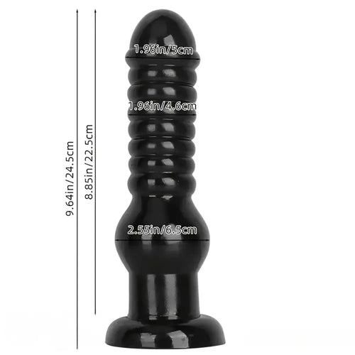 9.64in Rubber Real Big Black Dildo Butt Expander For Couples Sex