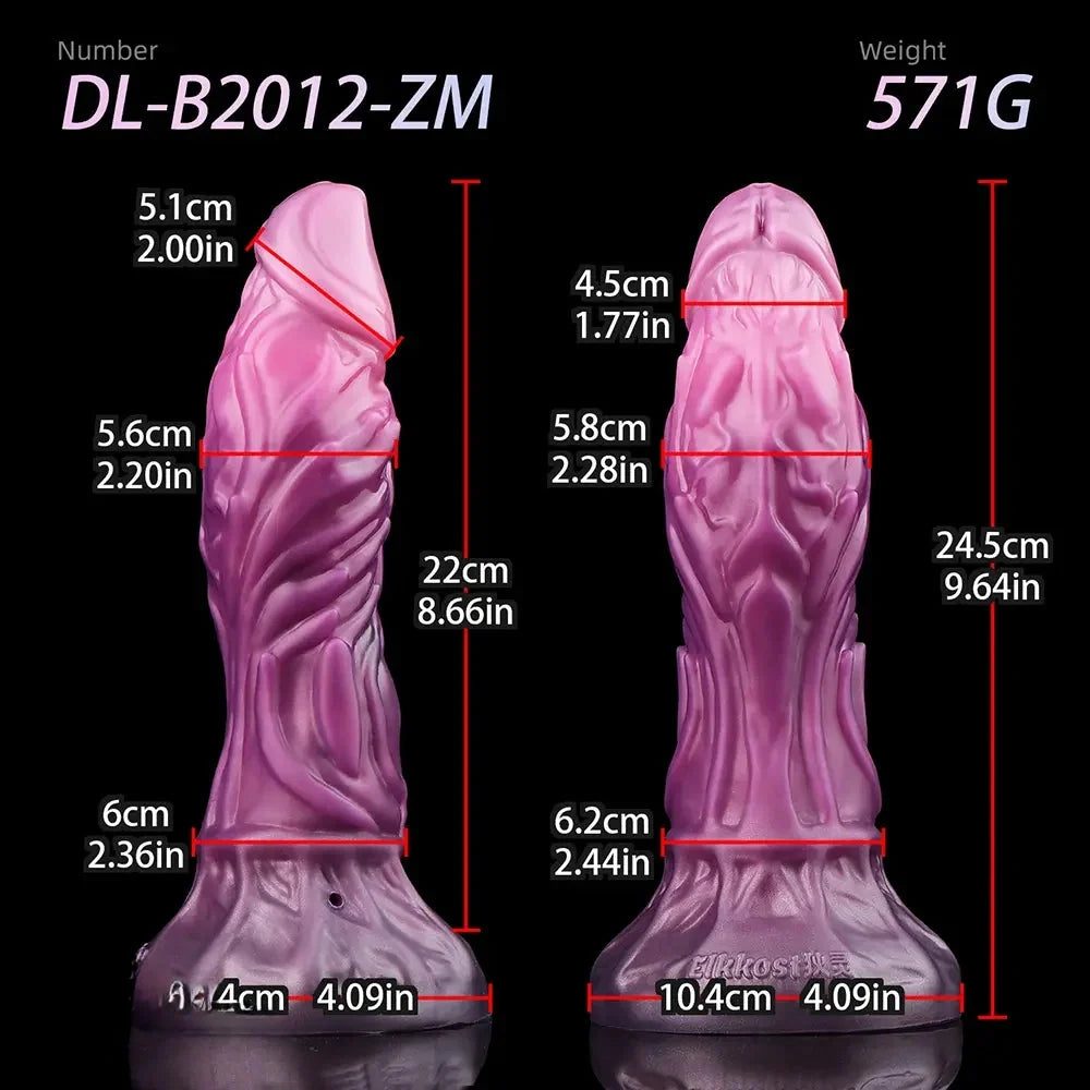 9.64in Squeezing Inflatable Alien Penis Fantasy Odd Silicone Dildo For Clit