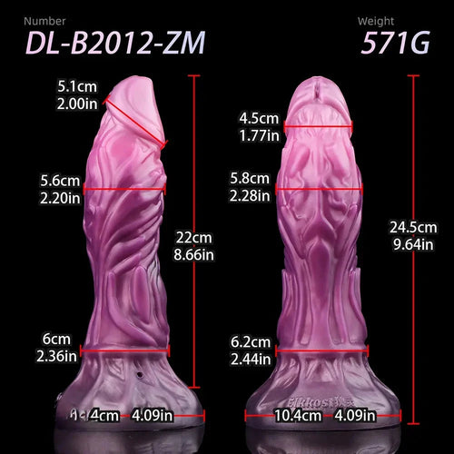 9.64in Squeezing Inflatable Alien Penis Fantasy Odd Silicone Dildo For Clit