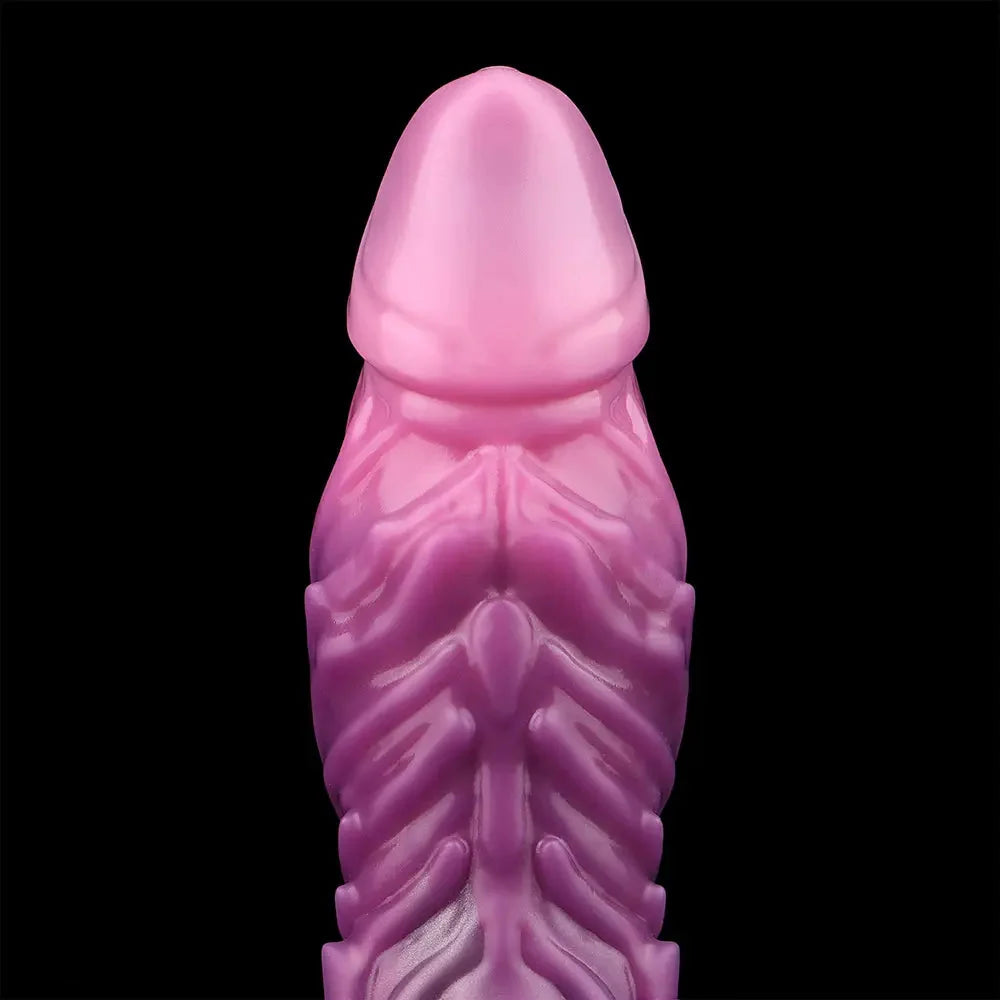 9.64in Squeezing Inflatable Alien Penis Fantasy Odd Silicone Dildo For Clit